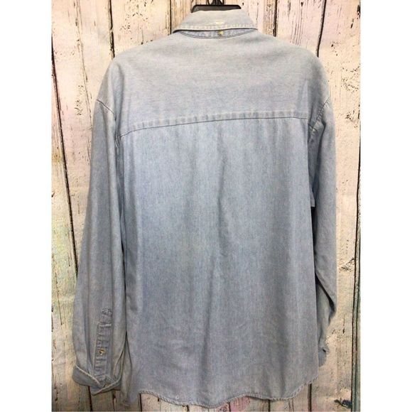Vintage Denim Shirt Men’s Unisex Blue Size Large - Picture 5 of 16